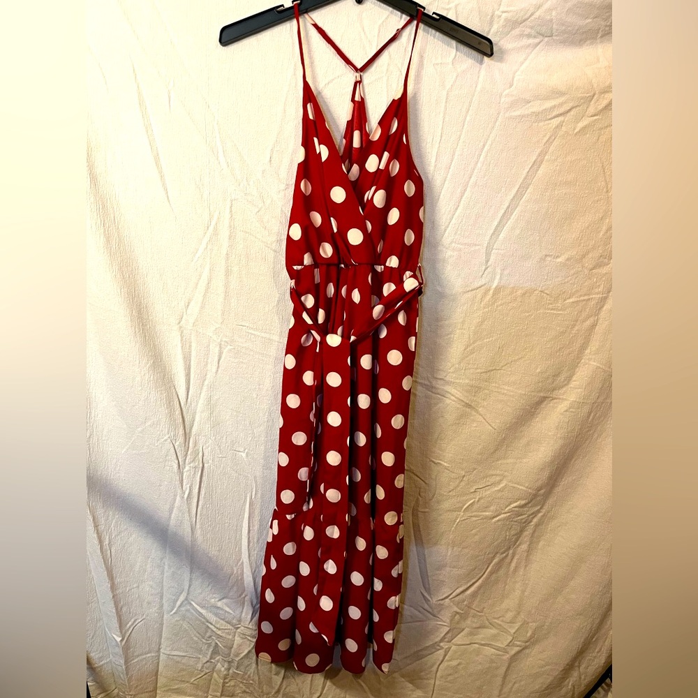 Sucrefas Dress Red With White Polka Dots Size L